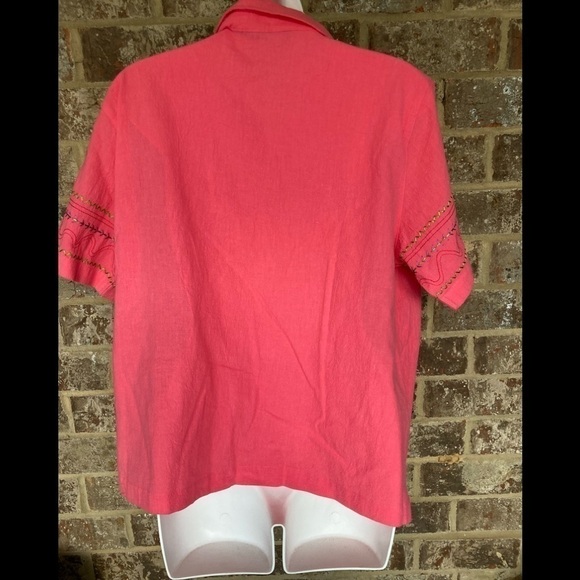 Vintage Jane Ashley Floral Embroidered Blouse New With Tags Size Large - Picture 7 of 10